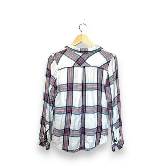 Rails Women’s Hunter Long Sleeve Plaid Button Down in White/Navy/Red Size S - Picture 13 of 14